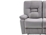 Electric Recliner Sofa 2 Seater BERGEN Velvet Grey_1080336