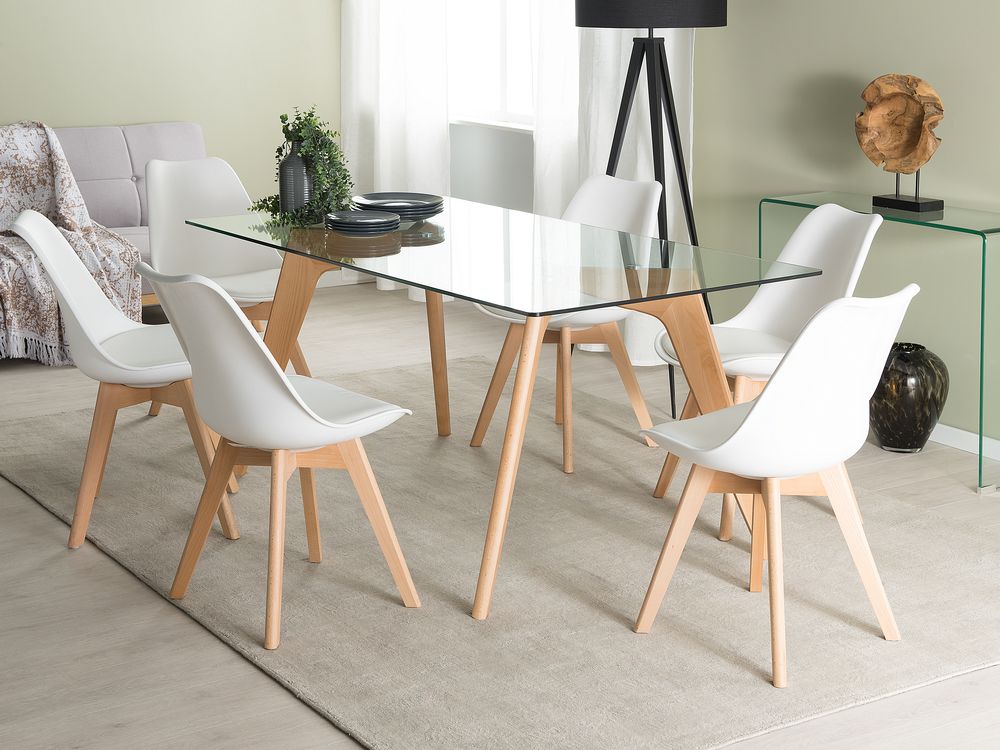 Dining Table HUDSON II Transparent 180 cm 90 cm Glass