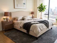 Bed Fabric MONTPELLIER 160 x 200 cm (EU King Size) Beige_1145518