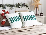 Set of 2 Decorative Cushions JOYCANDY 45 x 45 cm Cotton White Christmas Motif_1187310