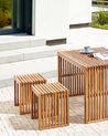 Set of 2 Garden Stools BELLANO Acacia Wood Brown