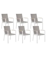 Set of 6 Garden Chairs BUSSETO Metal Grey_922761