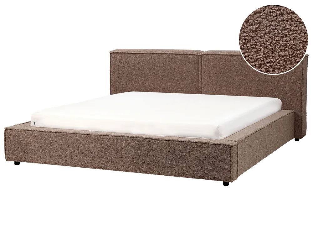 Waterbed Boucle LINARDS 180 x 200 cm (EU Super King) Brown