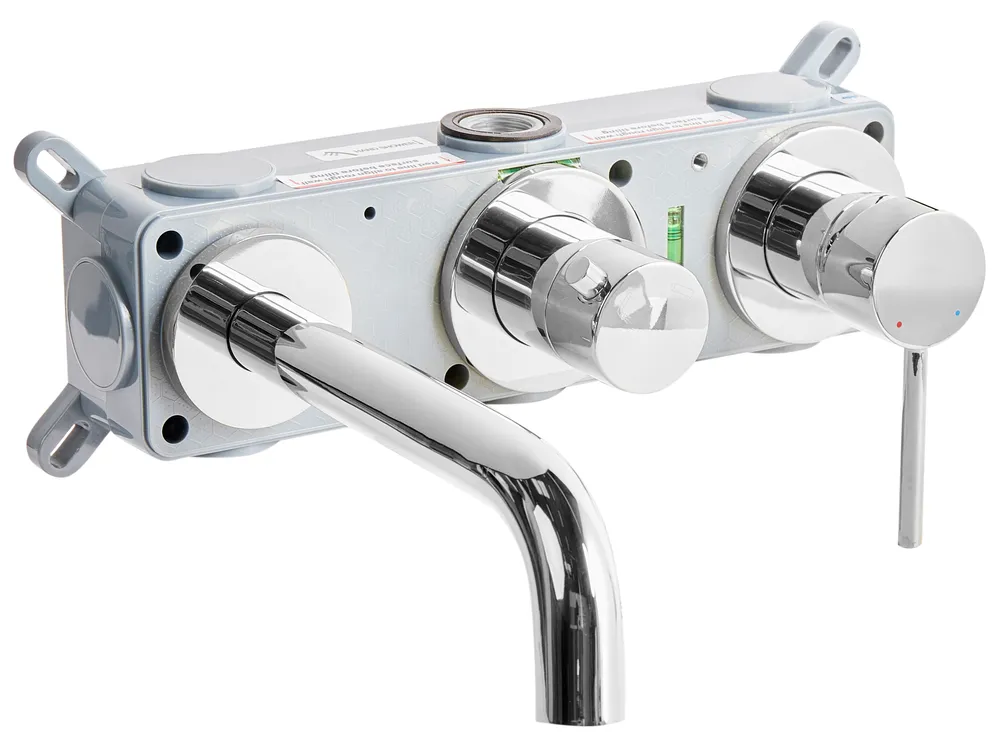 Wall Mounted Bath Shower Mixer Tap JAVIRA Silver_986843