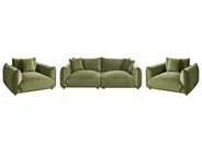 Living Room Set 5 Seater LUVOS Velvet Green_972007