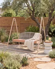 Patio Swing NORCIA Metal Brown_1078190