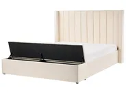 Säng med förvaringsbänk NOYERS Sammet Off-White 160 x 200 cm_1036613