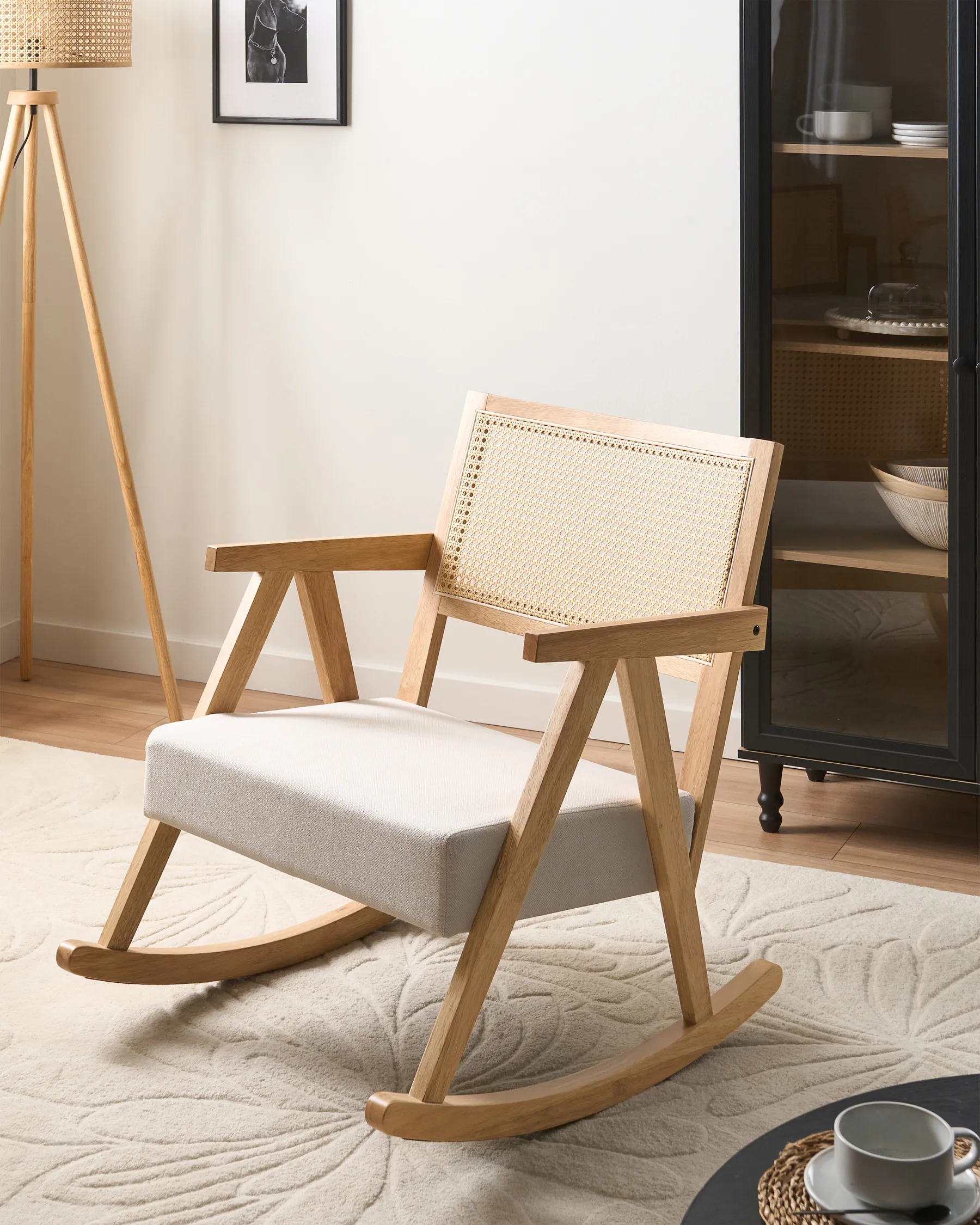 Rocking Chair RYA Wood Light Brown/ Light Beige_1070554