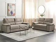 Living Room Set 5 Seater VOGAR Fabric Light Brown_901204
