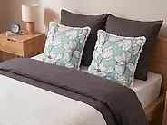 Set of 2 Decorative Cushions CYANOTIS 45 x 45 cm Cotton Light Blue Floral Pattern_1187065