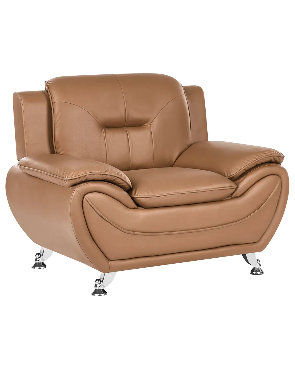 Armchair LEIRA Faux Leather Golden Brown
