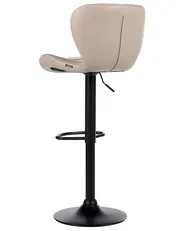 Set of 2 Bar Chairs VALETTA Swivel Faux Leather Light Beige_894660