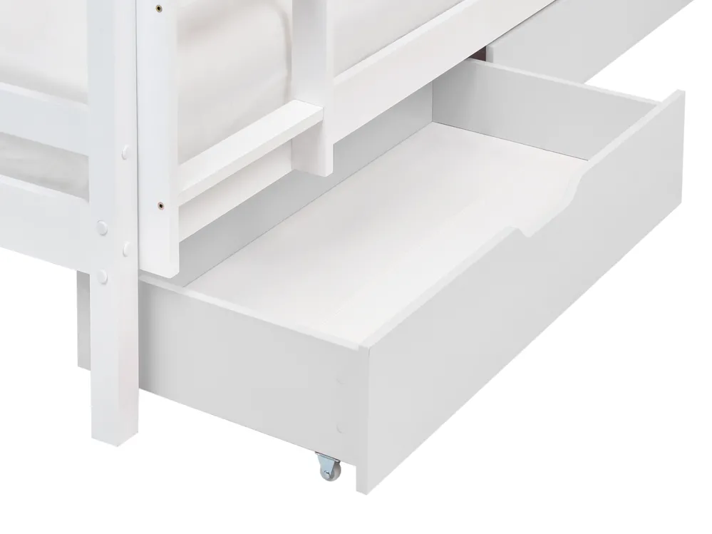 Bunk Bed with Drawers TERNAS Pine Wood White 90 x 200 cm (EU Single) with Storage_988847