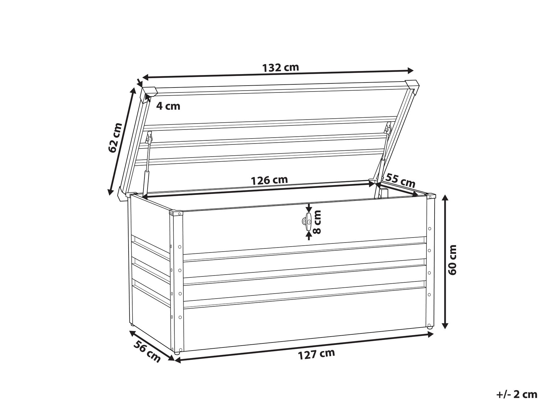 Storage Box CEBROSA 132 cm 62 cm Metal Dark Green_796572