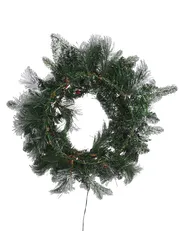 Snötäckt julkrans LED WHITEHORN 55 cm Vit_813264