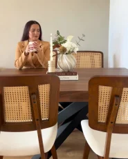 Set of 2 Dining Chairs ALCOVA Wood Brown_1023860