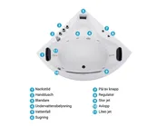 Hörnbubbelbadkar med LED TOCOA 2050 x 1460 mm Vit_781374