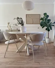 Set med 2 matstolar ALANSON Chenille Ljusbeige_977818