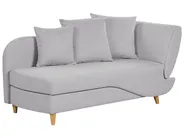 Right-Hand Chaise Longue MERI with Storage Faux Linen Light Grey_881225