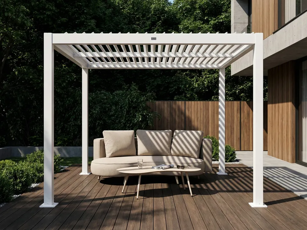 Gazebo FORNOLI 296 cm 296 cm Metal White_932961