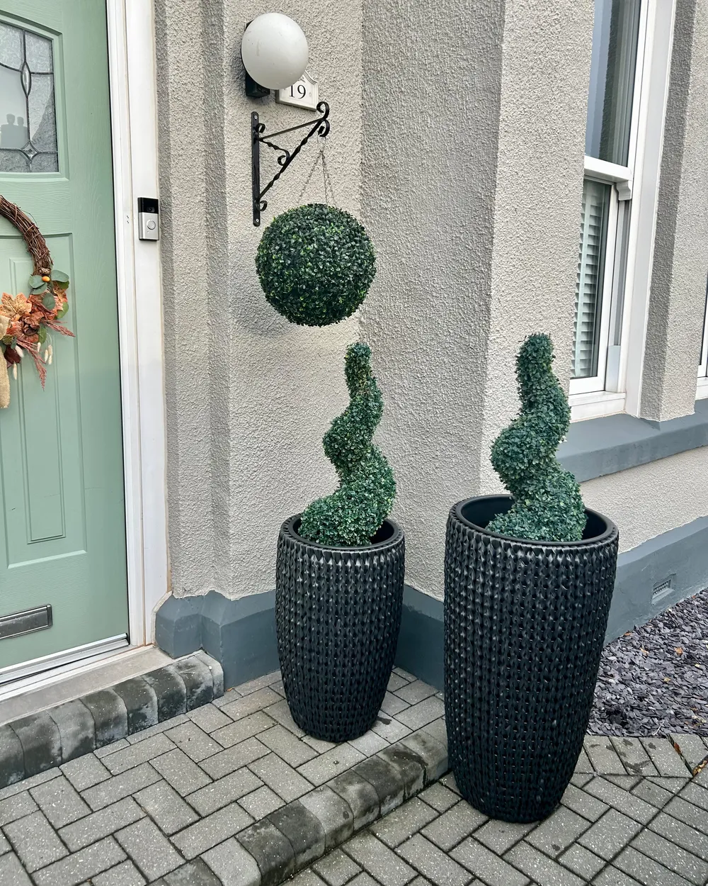 Kukkaruukkusetti 2 kpl CEDRUS 37/45 cm Polyrottinki Musta_952994