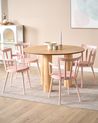 Set of 4 Dining Chairs MORILL Pastel Pink
