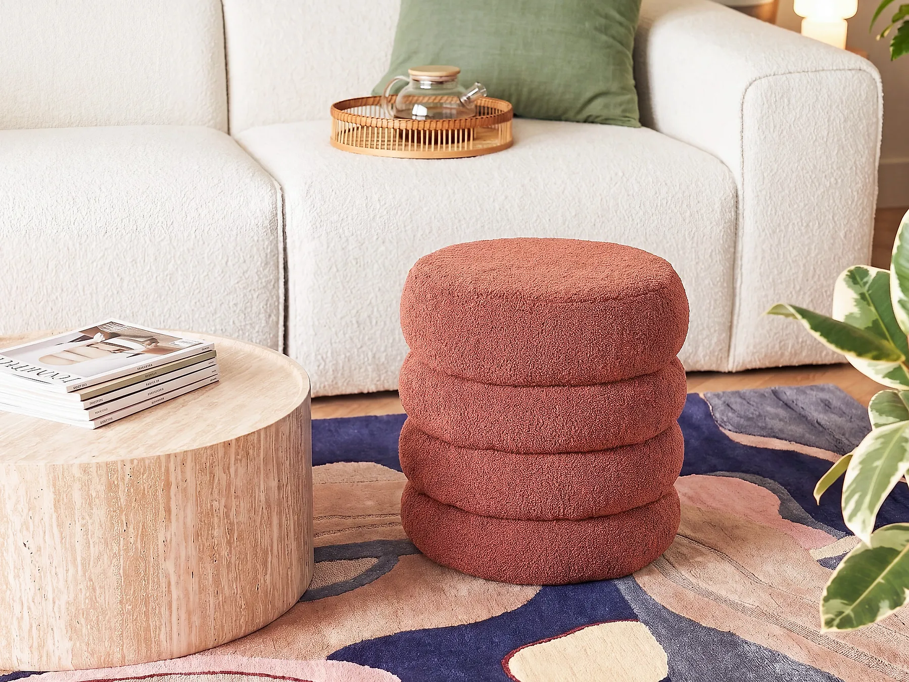 Pouffe SUMPTER Boucle Golden Brown_1176544