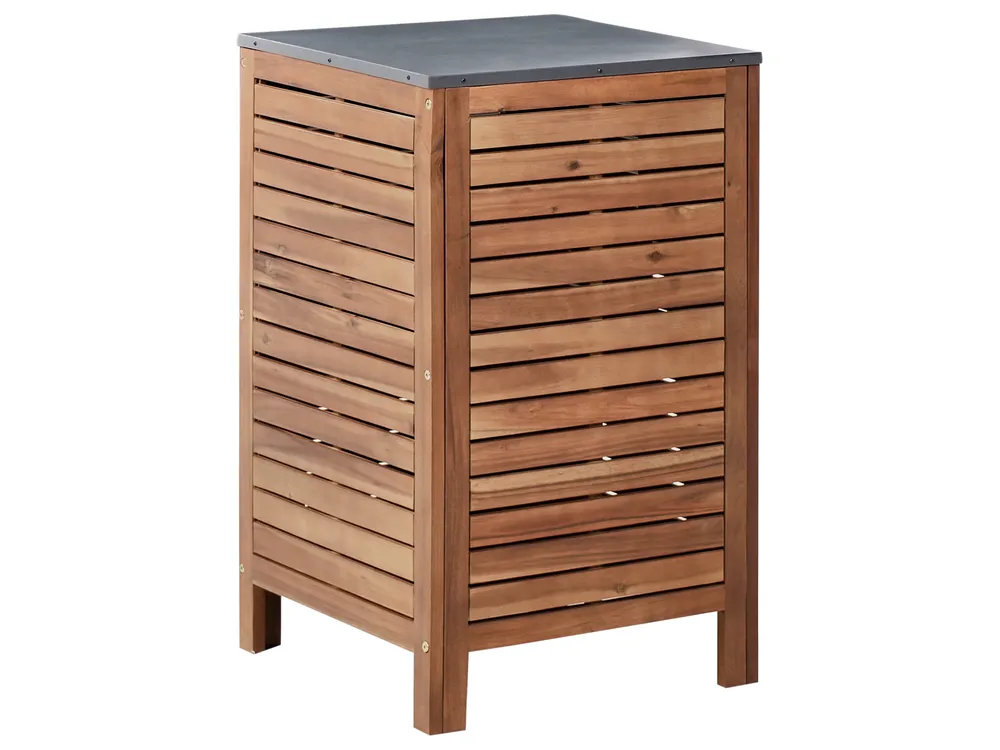 3 Piece Outdoor Kitchen Set with Sink BRUCOLI Brown/ Silver Acacia Wood_1002058