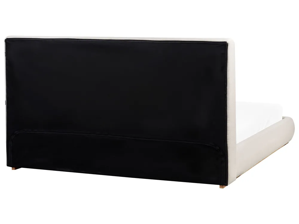 Ottoman Bed CAMPAGNE Fabric Light Beige 180 x 200 cm (EU Super King)_972082