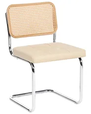 Set of 2 Dining Chairs ETHETE Faux Leather Light Beige_1080600