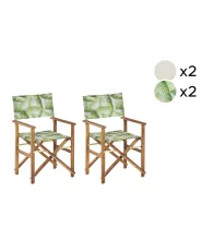 Set of 2 Garden Chairs CINE Acacia Wood Light Green_860381