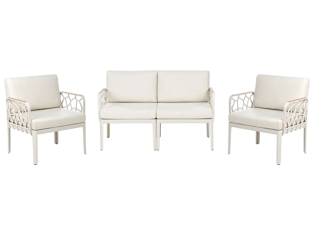 Garden Sofa Set 4 Seater ERICHE Light Beige