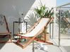 Folding Deck Chair ANZIO with Replacement Fabrics Acacia Wood Dark Brown