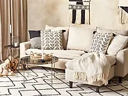 Set of 2 Decorative Cushions MAYS 45 x 45 cm Cotton White Geometric Pattern_1179136