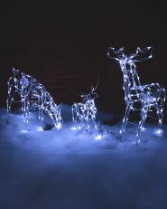 Ulkokoriste LED-valo MIKKELI 76/47/52 cm Liikkuva poro Valkoinen_963209