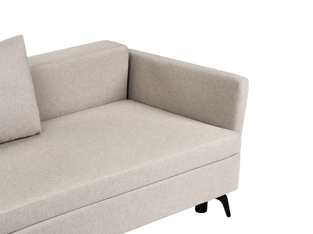 Corner Sofa Bed 3 Seater KOGE with Storage Fabric Beige Right Hand_1082608