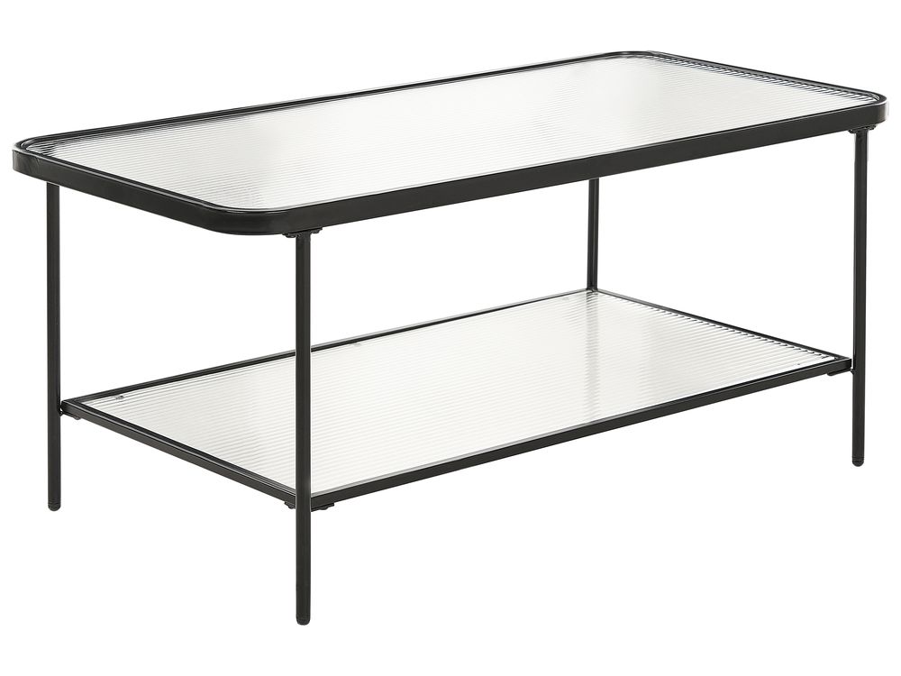 Coffee Table BLAIR Tempered Glass Black