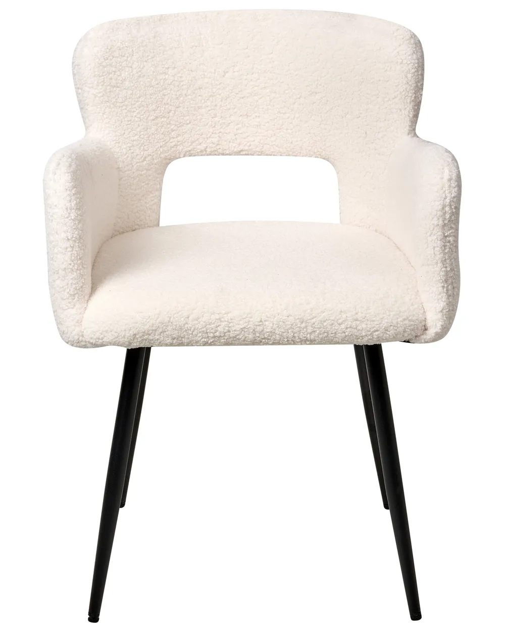 Set med 2 matstolar SANILAC Bouclé Vit_877435