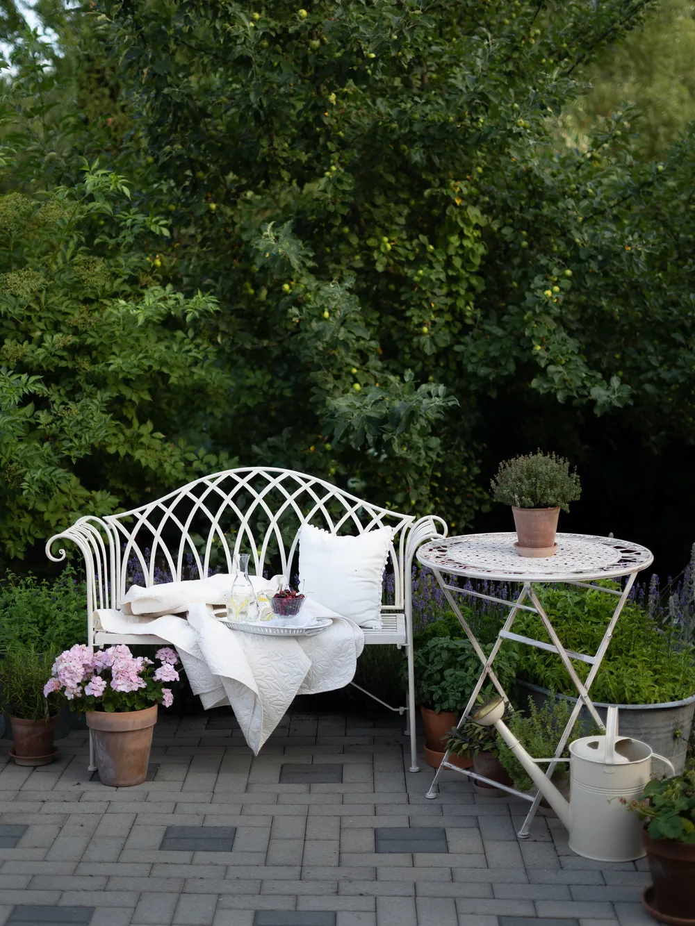 Garden Bench MILAZZO 130 cm Metal White_827450