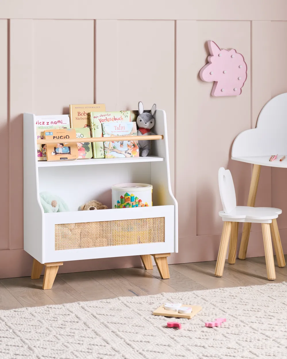 2 Tier Bookcase JACKIT 72 cm White