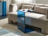 Side Table LOURDES Tempered Glass Blue