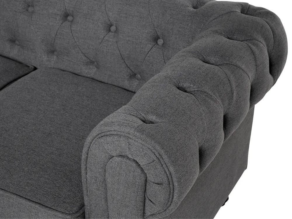 Sohva 3-istuttava CHESTERFIELD Kangas Harmaa_675360