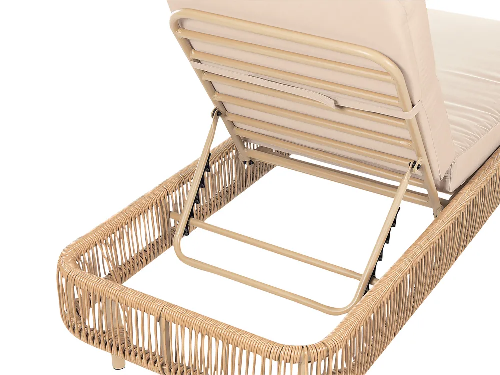 Solseng med pute OSINI PE-rotting Beige_863908