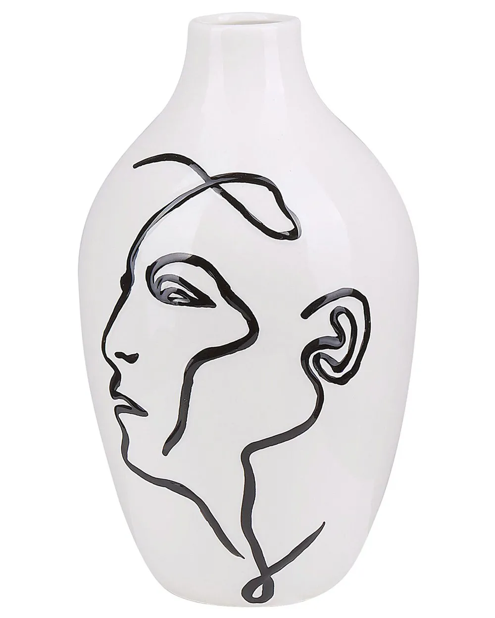Flower Vase HELIKE 23 cm Stoneware White