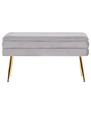Upholstered Storage Bench DURHAM Velvet Grey_1194807