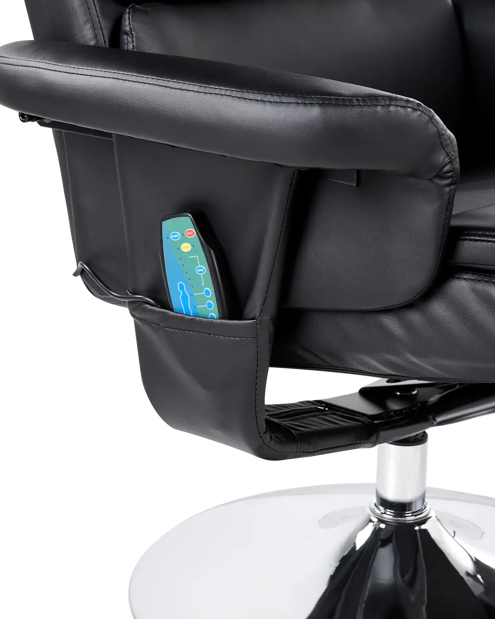 Massage Chair LEGEND with Footstool Faux Leather Black_963890