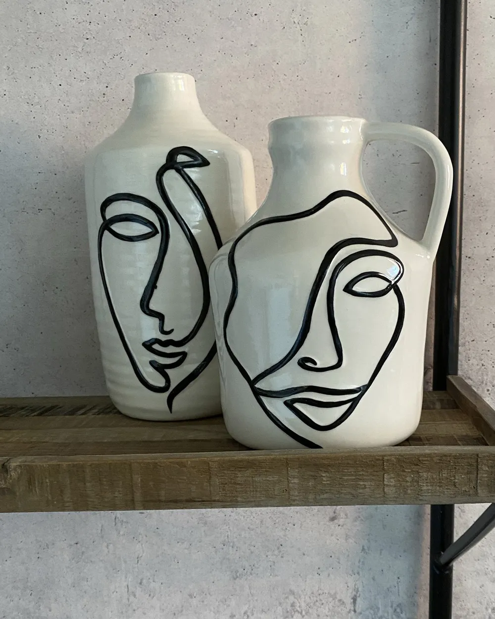 Kukkamaljakko AENUS 22 cm Kivitavara Valkoinen_925847