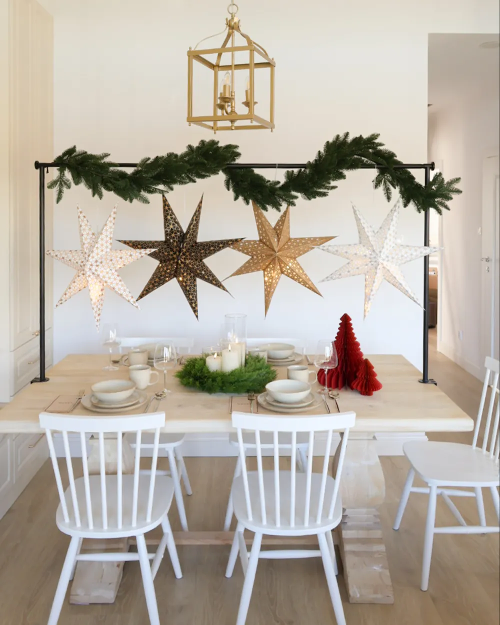 Set of 4 Hanging Decorations LED TRISUL 60 cm Star Multicolour_1036102