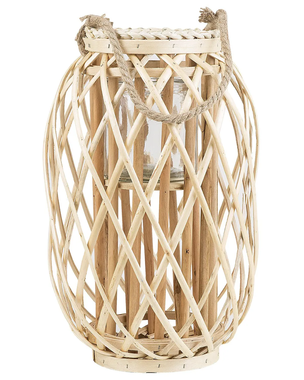 Lantern MAURITIUS 40 cm Willow Wood Natural