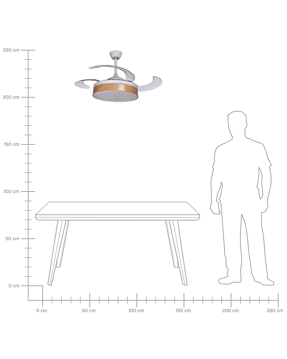 Takfläkt med lampa FREMONT med fjärrkontroll LED Vit_866412